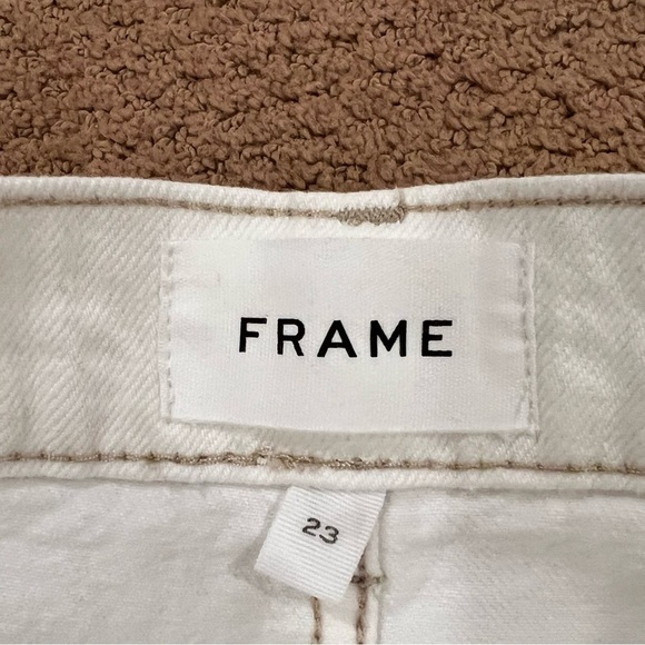 FRAME Le Bardot Midi Skirt W/ Button Front Closure Ecru Denim Size 23 Resortwear - Picture 11 of 12